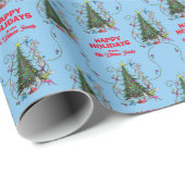 Papier Cadeau Grinch Classique | Sapin de Noël (Coin rond)