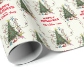 Papier Cadeau Grinch Classique | Sapin de Noël (Coin rond)