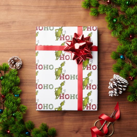 Papier Cadeau Grinch | Ho Ho Ho (Cadeau de vacances)