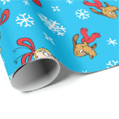 Papier Cadeau Grinch, Max & Cindy-Lou Who Snowlfake Motif (Coin rond)