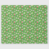 Papier Cadeau Grinch | Motif de points de Noël (Plat)