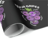 Papier Cadeau Gripes aigre amusant Graphe Fruit Pun Dark BG (Coin rond)