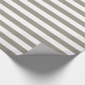 Papier Cadeau Gris Aluminium/Rayure Blanche (Coin)