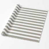 Papier Cadeau Gris Aluminium/Rayure Blanche (Déroulé)