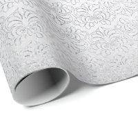 Gris argent floral damasqué floral rayures royales