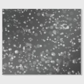 Papier Cadeau Gris argenté gris noir blanc jolie étincelle Bokeh (Plat)
