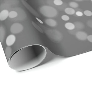 Papier Cadeau Gris argenté gris noir blanc jolie étincelle Bokeh