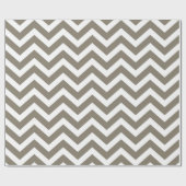 Papier Cadeau Gris & Blanc Chevron Épais Mariage Anniversaire V3 (Plat)