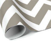 Papier Cadeau Gris & Blanc Chevron Épais Mariage Anniversaire V3 (Coin rond)