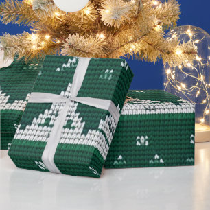 Papier Cadeau Gris, Blanc Et Rouge Vilain Chandail De Noël Desig