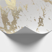 Papier Cadeau Gris blanc marbre or brillant glam Abstrait VIP (Coin)