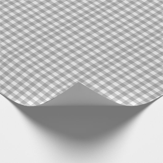 Papier Cadeau Gris blanc Plaid En vichy Country Farmhouse Simple (Coin)