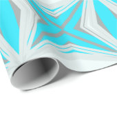 Papier Cadeau Gris Bleu blanc hiver Étoile de Noël de Noël (Coin rond)