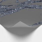 Papier Cadeau Gris bleu marine Graphite Parties scintillant marb (Coin)