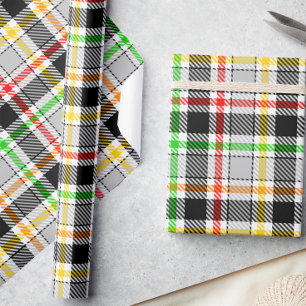 Papier Cadeau Gris cendré noir multicolore flanelle carreaux tar