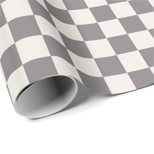 Papier Cadeau Gris Checker Papier à envelopper Cadeau Designer L (Coin rond)