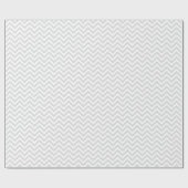 Papier Cadeau Gris Clair Blanc Motif Chevron Zig-Zag (Plat)