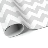 Papier Cadeau Gris clair et chevron blanc (Coin rond)