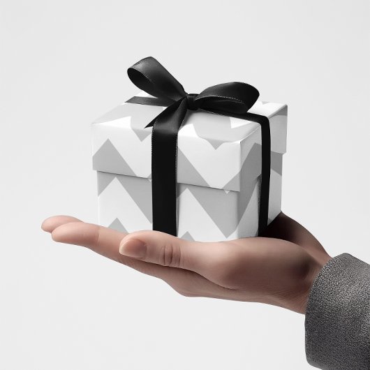 Papier Cadeau Gris clair et chevron blanc