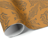 Papier Cadeau Gris de charbon épicé Brown Design Motif Abstrait (Coin rond)