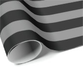 Papier Cadeau Gris de charbon et rayures noires (Coin rond)