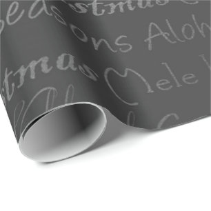 Papier Cadeau Gris de gris argenté de bonne année de Joyeux No