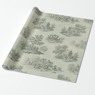 Papier Cadeau Gris doux Toile de ferme rustique Campagne