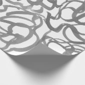 Papier Cadeau Gris Elegant Neutral Flèches Abstrait Aquarelle (Coin)