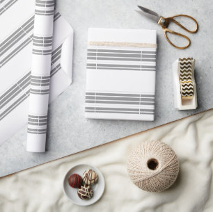 Papier Cadeau Gris et blanc