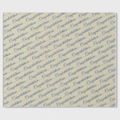 Papier Cadeau Gris et Bleu Félicitations Conçu (Plat)