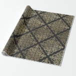 Papier Cadeau Gris et or Damask vintage<br><div class="desc">Gris et or papier d'emballage à motif damassé vintage de Paris</div>