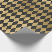 Papier Cadeau Gris et or feuille diamant (Coin)