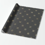 Papier Cadeau Gris et or Vintage Floral<br><div class="desc">Papier d'emballage motif vintage de fleurs gris et or paris.</div>