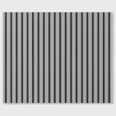 Papier Cadeau Gris et rayures noires (Plat)