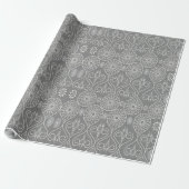 Papier Cadeau Gris fibreux de graines de pieuvre textile à motif (Déroulé)