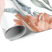 Papier Cadeau gris floral tendance (Coin rond)