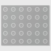 Papier Cadeau Gris foncé blanc clé grecque cadre Rnd initial Mon (Plat)