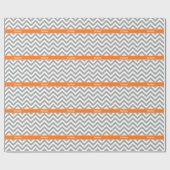Papier Cadeau Gris foncé Blanc LG Chevron Nom du Citrouille Mono (Plat)