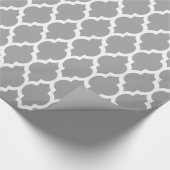 Papier Cadeau Gris foncé Blanc XL Quatrefoil marocain #4 (Coin)