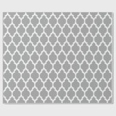 Papier Cadeau Gris foncé Blanc XL Quatrefoil marocain #4 (Plat)