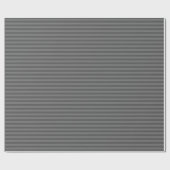 Papier Cadeau Gris foncé & Rayures grises (Plat)