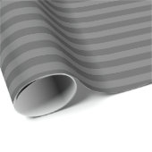 Papier Cadeau Gris foncé & Rayures grises (Coin rond)