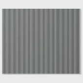 Papier Cadeau Gris foncé & Rayures grises (Plat)