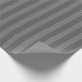 Papier Cadeau Gris foncé & Rayures grises (Coin)