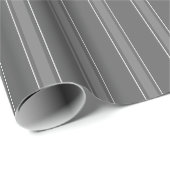 Papier Cadeau Gris foncé & Rayures grises (Coin rond)