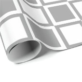 Papier Cadeau Gris Gras Carrés (Coin rond)