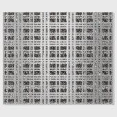 Papier Cadeau Gris Gris Gris Noir Grill Géométrie Charbon (Plat)