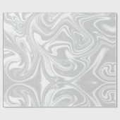 Papier Cadeau Gris liquide Abstrait et tourbillon de Marbre blan (Plat)