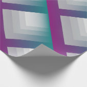 Papier Cadeau gris magenta turquoise (Coin)
