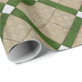 Papier Cadeau Gris méditerranéen en céramique de vert de tuiles (Coin rond)